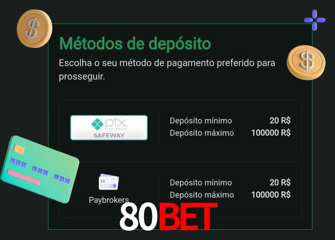 O cassino 80BETbet oferece uma grande variedade de métodos de pagamento